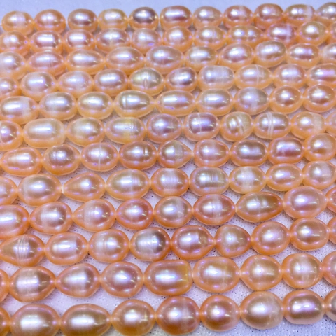 Dây ngọc trai nguyên liệu - Hạt xoài(7-8ly) - D (Bề mặt có chỉ và nếp nhăn)-CTJ74