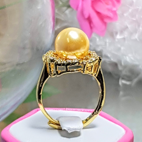 Nhẫn Ngọc trai bạc Cao cấp - Hoa 6 cánh - DIPHY RING PEARL(12ly) - CTJ1058