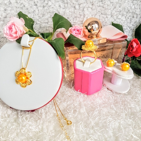 Bộ trang sức Dây chuyền Ngọc trai Cao cấp 4M - VARIOS PEARL (10-12ly) - CTJ0304 + Tặng kèm phụ kiện