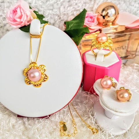 Bộ trang sức Dây chuyền Ngọc trai Cao cấp 4M - VARIOS PEARL (10-12ly) - CTJ0304 + Tặng kèm phụ kiện