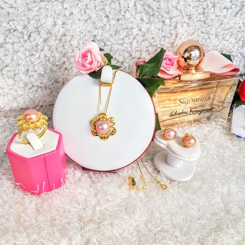 Bộ trang sức Dây chuyền Ngọc trai Cao cấp 4M - VARIOS PEARL (10-12ly) - CTJ0304 + Tặng kèm phụ kiện