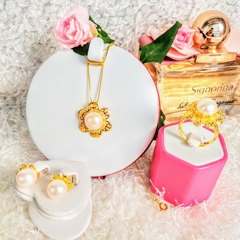 Bộ trang sức Dây chuyền Ngọc trai Cao cấp 4M - VARIOS PEARL (10-12ly) - CTJ0304 + Tặng kèm phụ kiện
