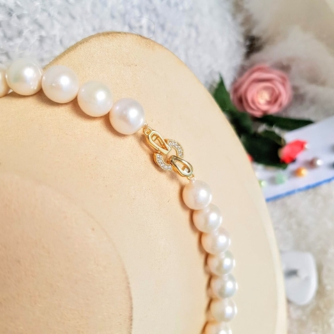 Chuỗi vòng cổ Ngọc trai thiên nhiên Cao cấp - Chuỗi Đơn - MOON PEARL (12ly) - CTJ0604