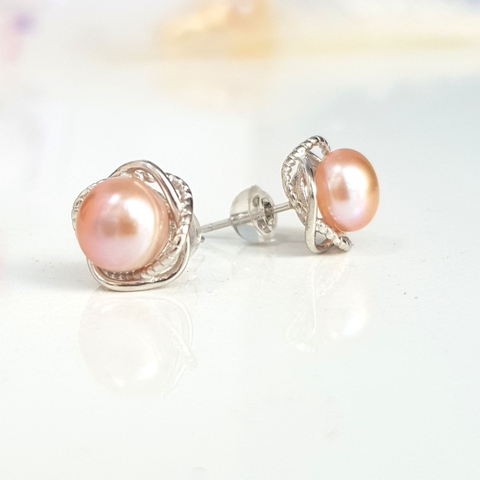 Bông hoa khuyên tai nữ Kiểu nụ Hình thiên hà - GALAXY PEARL(9ly) - CTJ0407