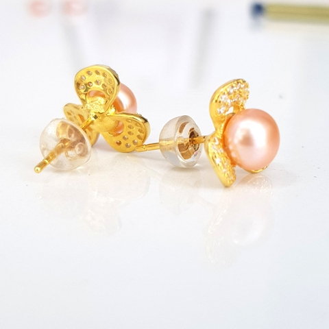 Bông hoa khuyên tai nữ Kiểu nụ Cỏ ba lá  TRIFOLIUM PEARL(7ly) - CTJ0107