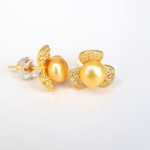 Bông hoa khuyên tai nữ Kiểu nụ Cỏ ba lá  TRIFOLIUM PEARL(7ly) - CTJ0107