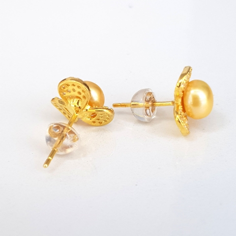 Bông hoa khuyên tai nữ Kiểu nụ Cỏ ba lá  TRIFOLIUM PEARL(7ly) - CTJ0107