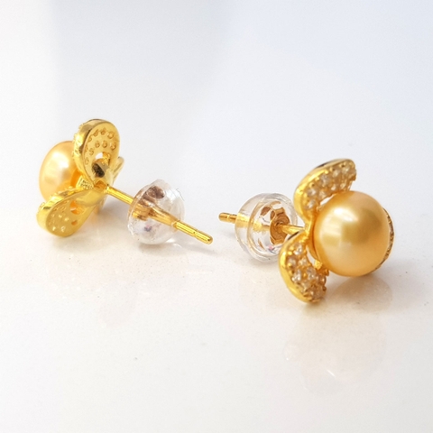 Bông hoa khuyên tai nữ Kiểu nụ Cỏ ba lá  TRIFOLIUM PEARL(7ly) - CTJ0107