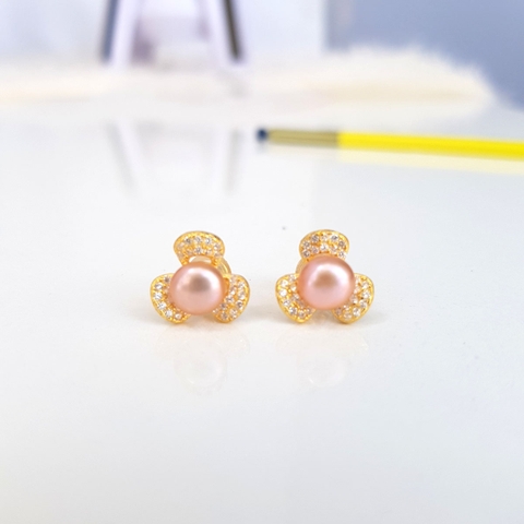 Bông hoa khuyên tai nữ Kiểu nụ Cỏ ba lá  TRIFOLIUM PEARL(7ly) - CTJ0107