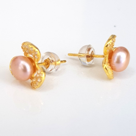 Bông hoa khuyên tai nữ Kiểu nụ Cỏ ba lá  TRIFOLIUM PEARL(7ly) - CTJ0107