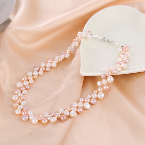 Vòng cổ ngọc trai tự nhiên Cao cấp Kết chùm Nho - GRAPES PERL (6-8ly) - CTJ5108