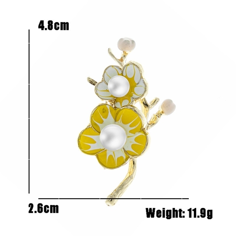 Cài áo ngọc trai Cành hoa đào Peach Blossom PEARL(6-8ly) - CTJ5137