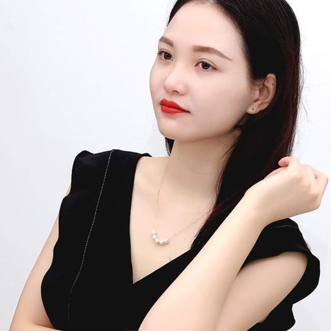 Dây Chuyền Vàng 18k Ngọc Trai thật 7-8mm