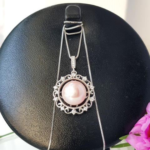 Dây chuyền mặt ngọc trai Cao cấp - Lá ngọc cành vàng - DECO PEARL (12-14ly) - CTJ0106