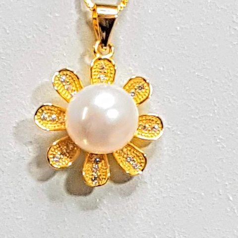 Bộ trang sức Ngọc trai Cao cấp 4M - Hoa hướng dương - SUN FLOWER PEARL (10ly) - CTJ0904