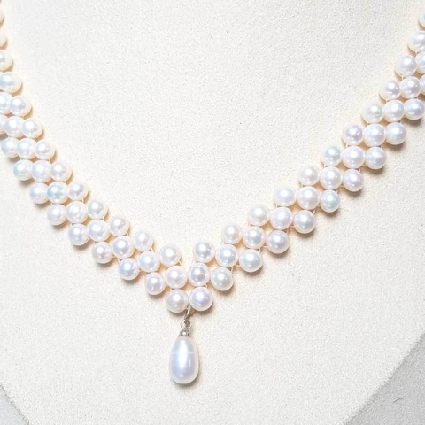 Chuỗi vòng cổ Ngọc trai Cao cấp Kết hạt tròn - JESSE PEARL (6-7ly) - CTJ0310