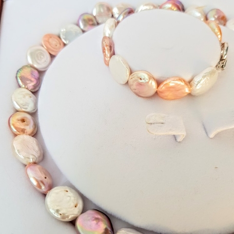 Bộ trang sức Ngọc trai Tự nhiên Đẳng cấp 3M - Chuỗi đơn - PEARL COIN - CTJ3203 + Tặng kèm phụ kiện