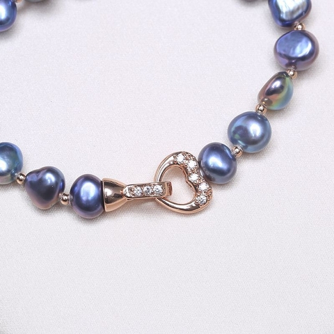 Vòng tay ngọc trai thiên nhiên Cao cấp Chuỗi đơn dị hạt Beauty Pearl(7-9ly) - CTJ2413