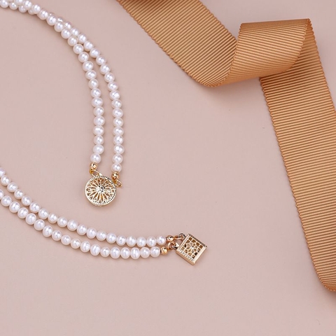 Vòng tay ngọc trai tự nhiên Cao cấp Chuỗi đôi biến hình vòng cổ - TRANSFORM PERL(5-7ly) - CTJ1704