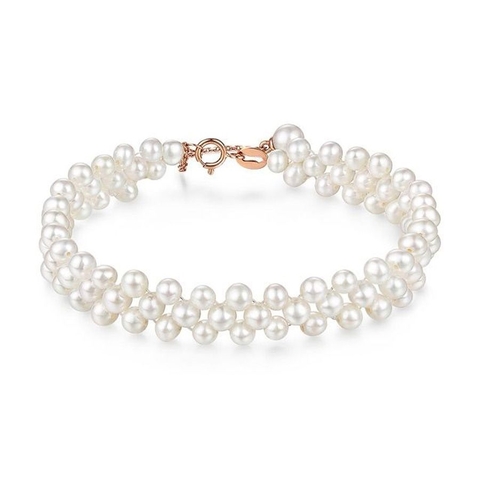 Bộ vòng cổ Ngọc trai Thiên nhiên Cao cấp 2M - Kiểu choker tết hàng - CHOK PEARL (4ly) - CTJ0213