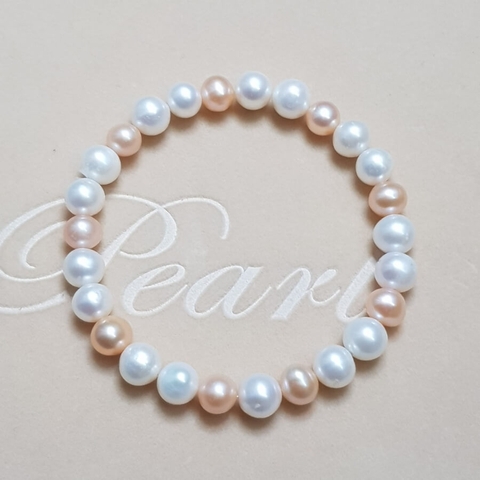Vòng tay Ngọc trai Thiên nhiên Cao cấp - Chuỗi đơn Mix màu - COLOR PEARL (7-8ly) - CTJ0220