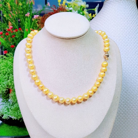 Vòng cổ Ngọc trai nước ngọt Thiên nhiên Cao cấp - ChuỗI đơn tròn - Quý cô đài các - MISA PEARL (9-10ly) - CTJ0412