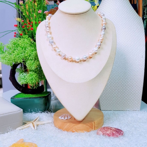 Vòng cổ Ngọc trai nước ngọt thiên nhiên Cao cấp - ChuỗI đơn tròn - Quyền quý cao sang - ATHENA PEARL (9-10ly) - CTJ0512