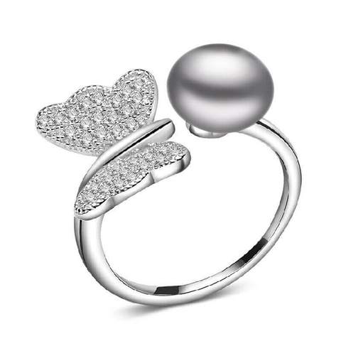 Nhẫn bạc ngọc trai thiên nhiên Cao cấp - CTJ0513