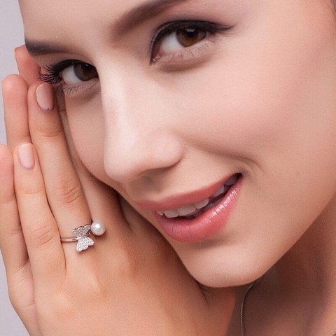 Nhẫn bạc ngọc trai thiên nhiên Cao cấp - CTJ0513