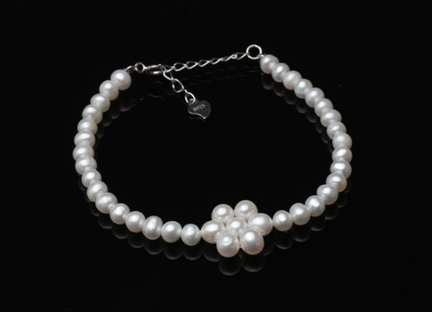 Vòng tay ngọc trai thiên nhiên Cao cấp Chuỗi đơn tròn Daisy Pearl(5-5.5ly) - CTJ0613