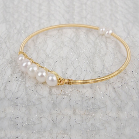 Lắc tay Ngọc trai Thiên nhiên Cao cấp - 14K SLAKE PEARL (5-6ly) - CTJ1109