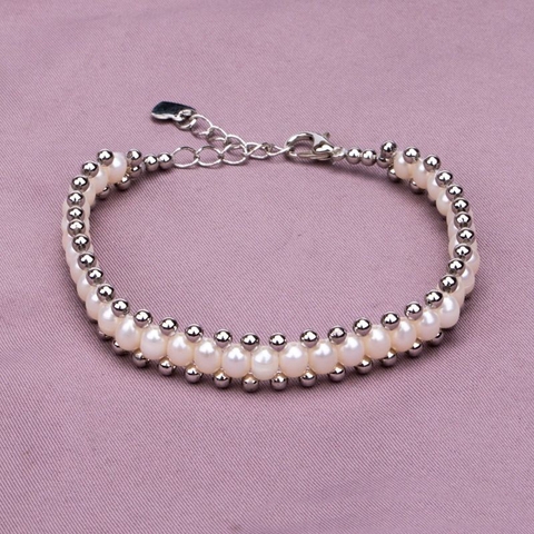 Vòng tay ngọc trai thiên nhiên Cao cấp Chuỗi đơn xoài mix Phale Pearl(5-6ly) - CTJ1913