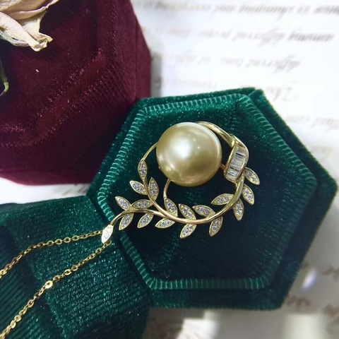 Mặt dây chuyền ngọc trai thiên nhiên Cao cấp Bạc S925 nạm Zircon Bông lúa - BongPearl(9-10ly) - CTJ2101