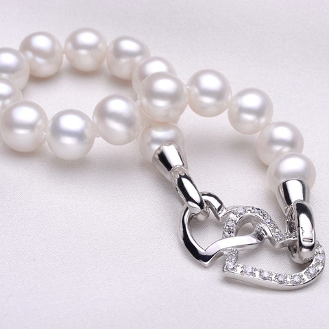 Vòng tay Ngọc trai nước ngọt Thiên nhiên Cao cấp - Tình yêu Vĩnh cửu - ENDLESS LOVE PEARL (8-9ly) - CTJ3210
