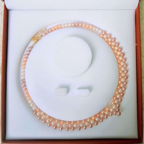 Vòng cổ Ngọc trai nước ngọt Thiên nhiên Cao cấp - ChuỗI kết tráI tim hoàn hảo - OTIS PEARL (5-6ly) - CTJ3111
