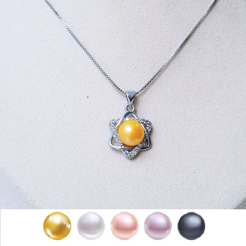 Mặt dây chuyền Ngọc trai nước ngọt Thiên nhiên Cao cấp - Ngôi sao may mắn - STAR PEARL (9-10y) - CTJ3311