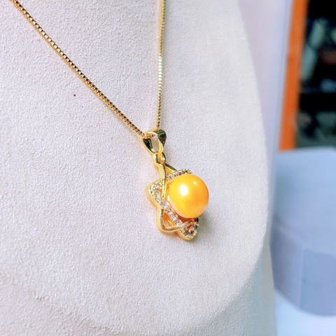 Mặt dây chuyền Ngọc trai nước ngọt Thiên nhiên Cao cấp - Ngôi sao may mắn - STAR PEARL (9-10y) - CTJ3411