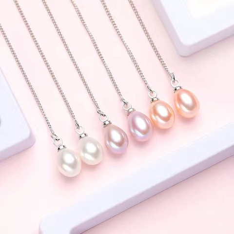Bông tai Ngọc trai nước ngọt Thiên nhiên Cao cấp - Dáng dàI quyến rũ - ELLIS PEARL (8-9ly) - CTJ3809