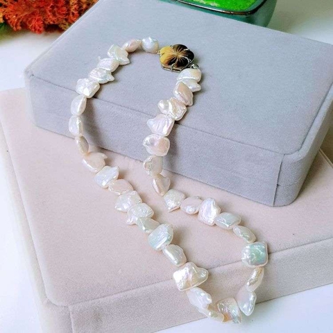 Vòng cổ Ngọc trai nước ngọt Thiên nhiên Cao cấp -ChuỗI đơn hoa Baroque - BARON PEARL (12-13ly) - CTJ3911