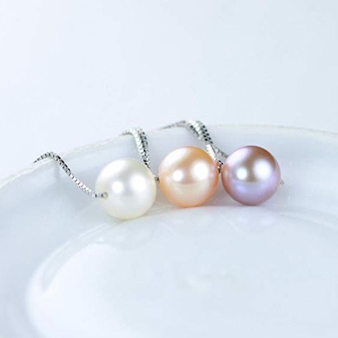 Dây chuyền ngọc trai nước ngọt Thiên nhiên Cao cấp - Mặt tròn đơn - SINGLE PEARL (9-11ly) - CTJ4210