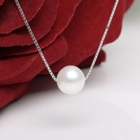 Dây chuyền ngọc trai nước ngọt Thiên nhiên Cao cấp - Mặt tròn đơn - SINGLE PEARL (9-11ly) - CTJ4210