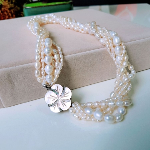 Vòng cổ Ngọc trai nước ngọt Thiên nhiên Cao cấp - Hương Sắc Tinh Khôi - FLAVOR PEARL (8ly) - CTJ4411