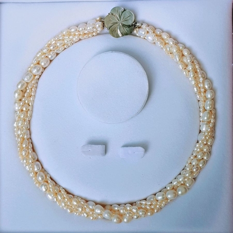 Vòng cổ Ngọc trai nước ngọt Thiên nhiên Cao cấp - Hương Sắc Tinh Khôi - FLAVOR PEARL (8ly) - CTJ4411