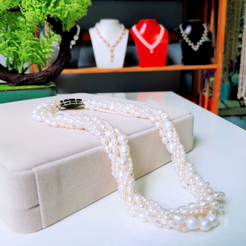 Vòng cổ Ngọc trai nước ngọt Thiên nhiên Cao cấp - Hương Sắc Tinh Khôi - FLAVOR PEARL (8ly) - CTJ4411