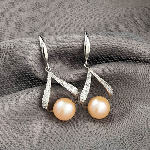 Bông tai Ngọc trai nước ngọt Thiên nhiên Cao cấp - Cánh diều kỷ niệm - KITE PEARL (8ly) - CTJ5010