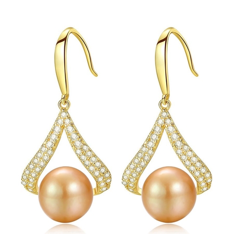 Bông tai Ngọc trai nước ngọt Thiên nhiên Cao cấp - Cánh diều kỷ niệm - KITE PEARL (8ly) - CTJ5010