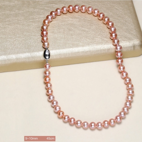 Vòng cổ Ngọc trai Thiên nhiên Cao cấp - Chuỗi đơn tròn Kiểu truyền thống - TRADITION PEARL (9-10ly) - CTJ5208