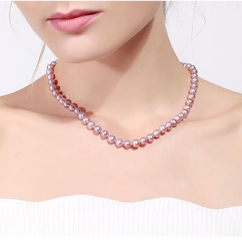 Vòng cổ Ngọc trai Thiên nhiên Cao cấp - Chuỗi đơn tròn Kiểu truyền thống - TRADITION PEARL (9-10ly) - CTJ5208