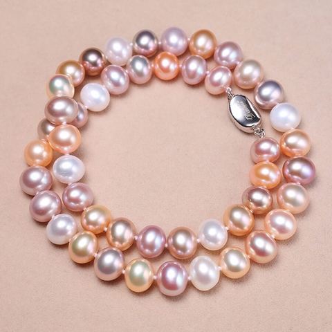 Vòng cổ Ngọc trai Thiên nhiên Cao cấp - Chuỗi đơn tròn Kiểu truyền thống - TRADITION PEARL (9-10ly) - CTJ5208