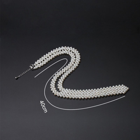 Chuỗi vòng cổ Ngọc trai Cao cấp - Kết kiểu ánh trăng - MIRROR PEARL(5ly) - CTJ6508